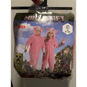 Minecraft Movie Pink Sheep Costume Halloween Size Medium 7-8 Cosplay New NWT